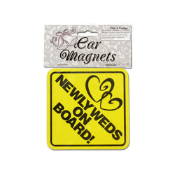 Newlyweds On Board Car Magnets, Set Of 2