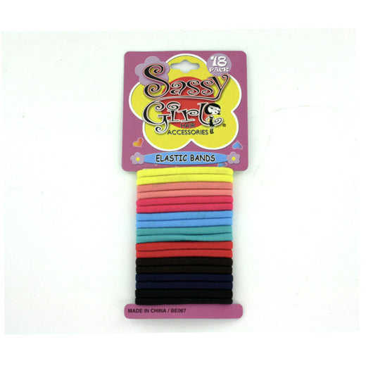 18-piece Colored Elastic Hair Bands Set