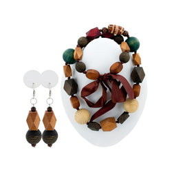 Mix Color Beaded Necklace/Earrings