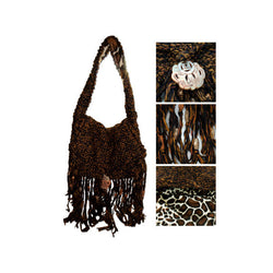 Brown Hand Knit Over-The-Shoulder Bag