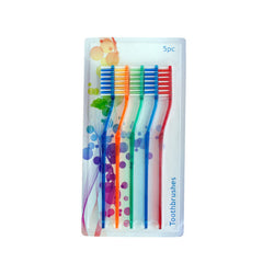 5 Pack Toothbrushes Assorted Colors