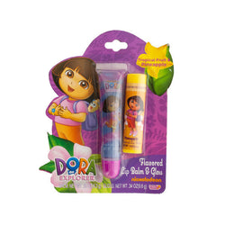 Dora The Explorer Flavored Lip Balm And Gloss Set
