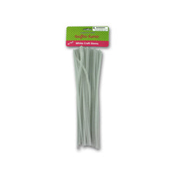 30 piece White Chenille Craft Stems