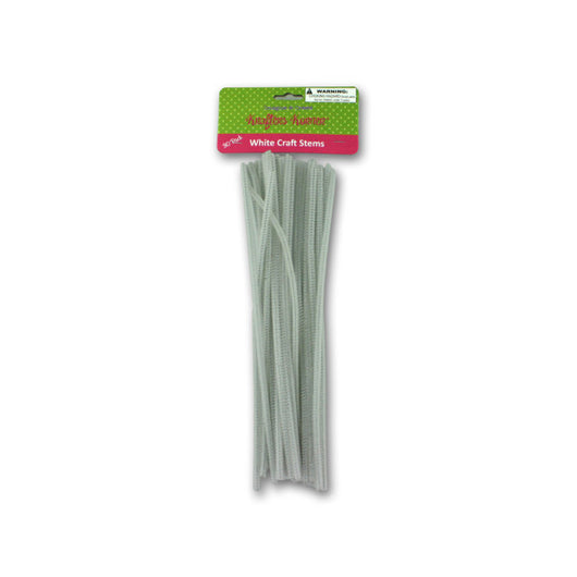 30 piece White Chenille Craft Stems