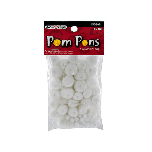White Craft Pompoms