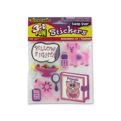 3-D Sleep Over Theme Stickers