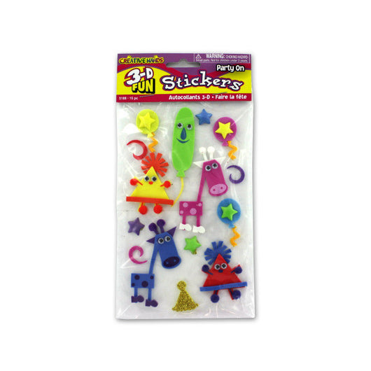 3-D Party Animal Stickers