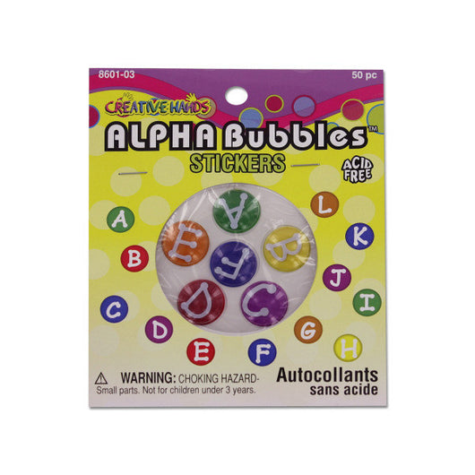 Alphabet Colored Bubble Stickers