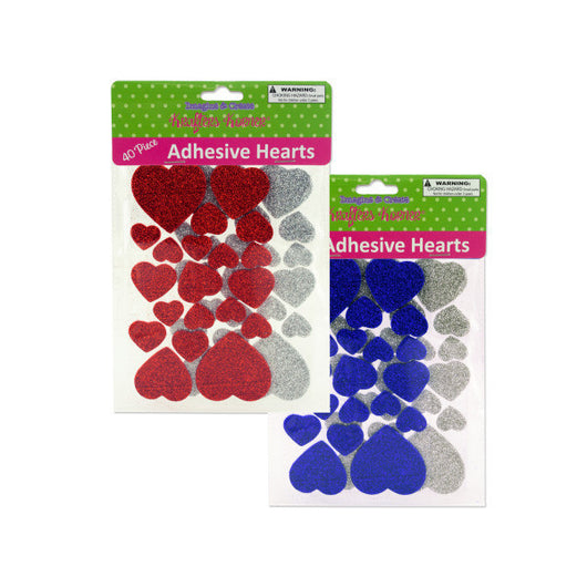 Glitter Foam Adhesive Hearts