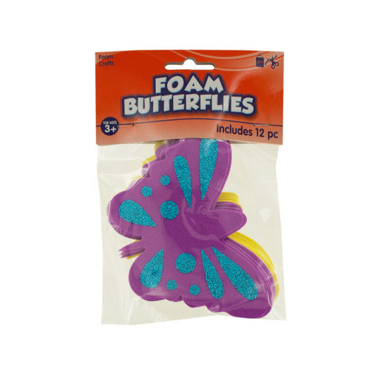 Foam Butterflies With Glitter