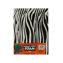 6 Animal Print Foam Sheets 8.85 X 11.8 Inches