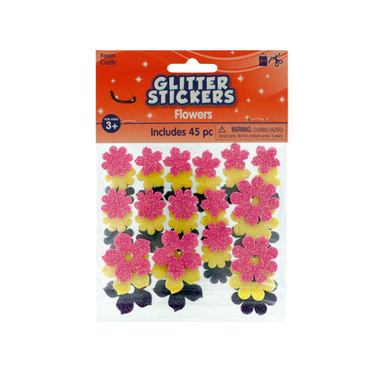 Foam Flowers Glitter Stickers