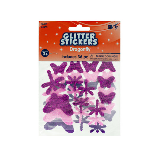 Foam Dragonfly Glitter Stickers