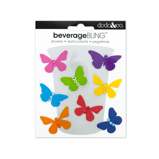 Butterflies Beverage Bling Stickers