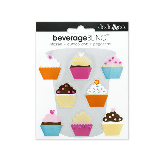 Cupcakes Beverage Bling Stickers