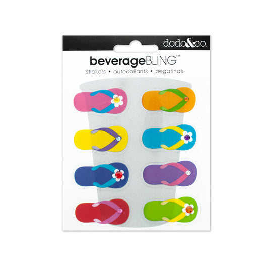Flip Flops Beverage Bling Stickers
