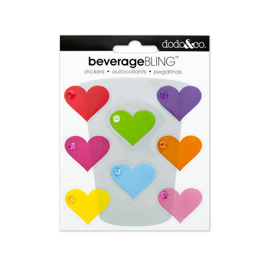 Simple Hearts Beverage Bling Stickers