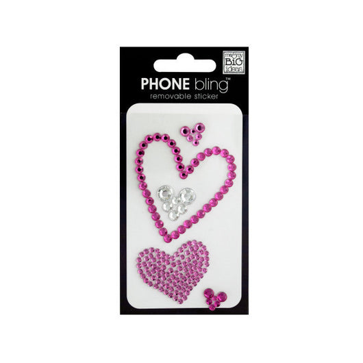 Hearts Phone Bling Removable Stickers