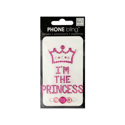 Pink 'I'M The Princess Phone Bling Removable Stickers