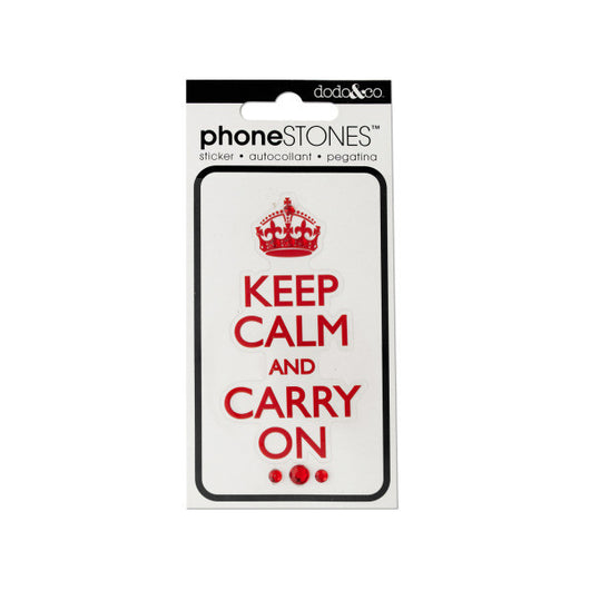 Keep Calm And Carry On Phone Stones Sticker