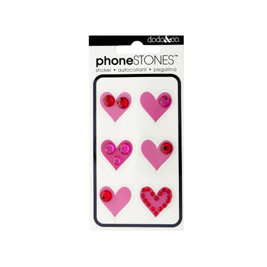 Hearts Phone Stones Stickers