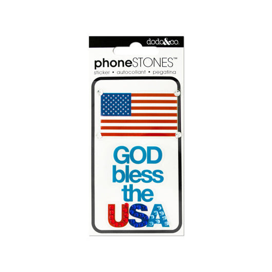 God Bless The Usa Phone Stones Stickers
