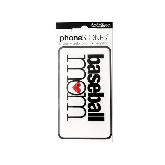 Baseball Mom Phone Stones Sticker