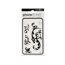Black Flourish Phone Stones Stickers