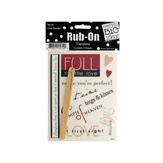 Love Sayings Rub-On Transfers