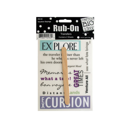 Vacation Sayings Rub-On Transfers