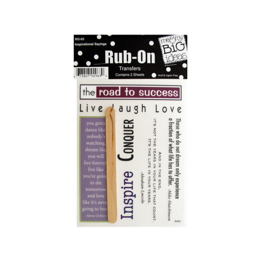 Inspirational Sayings Rub-On Transfers