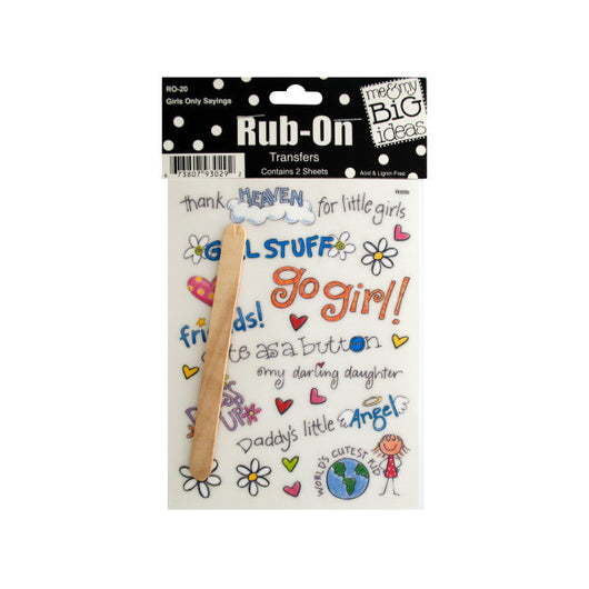 Girls Only Sayings Rub-On Transfers