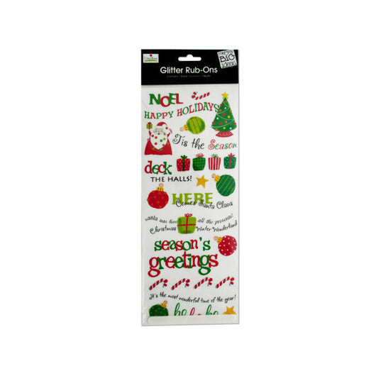 Christmas Glitter Rub-On Transfers