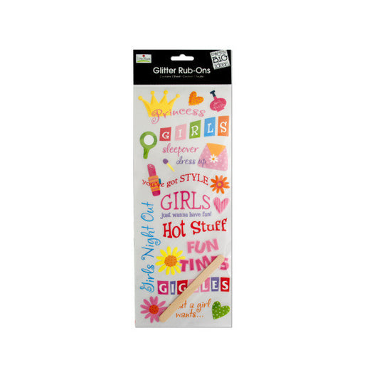 Girls Glitter Rub-On Transfers