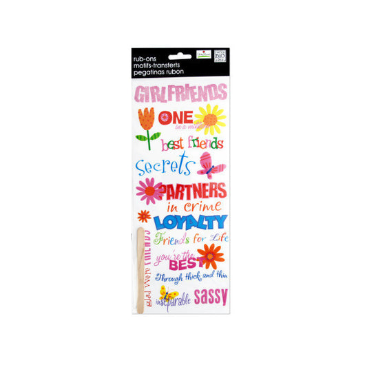 Girlfriends Glitter Rub-On Transfers