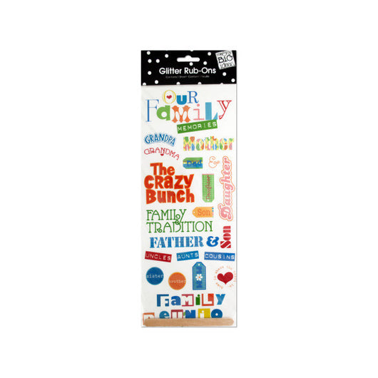 Family Glitter Rub-On Transfers