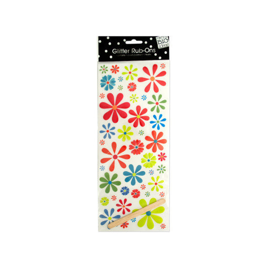 Flowers Glitter Rub-On Transfers