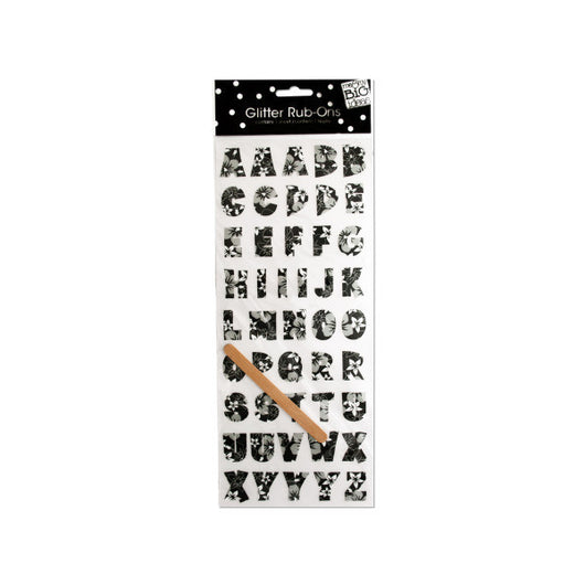 Hawaiian Alphabet Glitter Rub-On Transfers