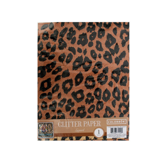 Leopard Print Glitter Paper