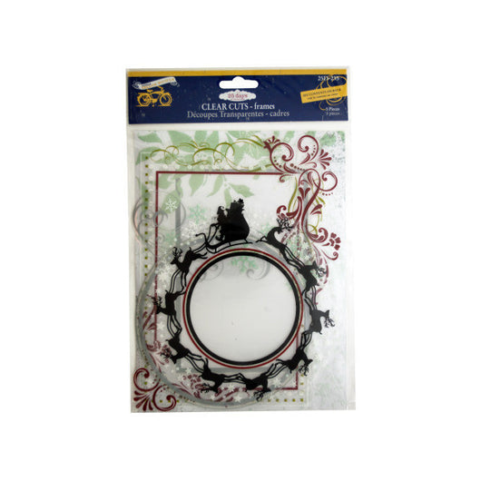 Clear Cuts Christmas Frames With Glitter Accents