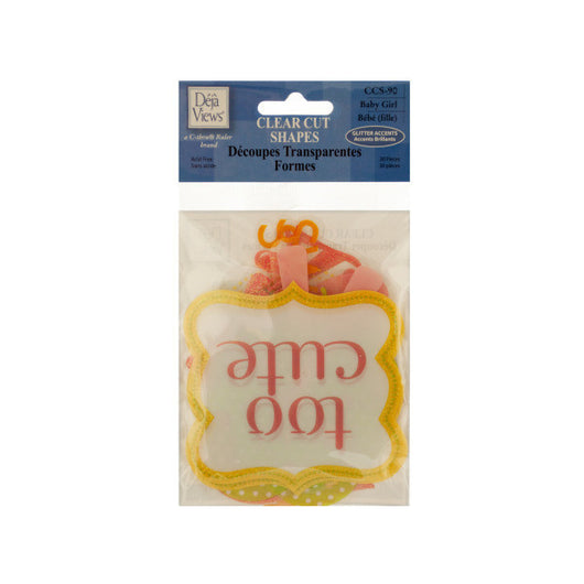 Clear Cut Baby Girl Shapes With Glitter Accents