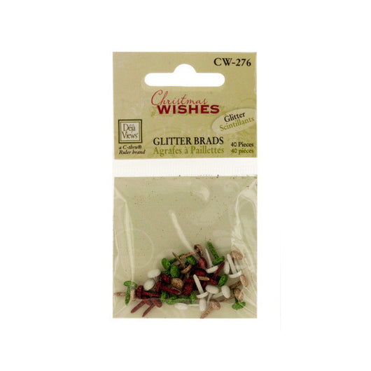 Christmas Wishes Mini Glitter Brads