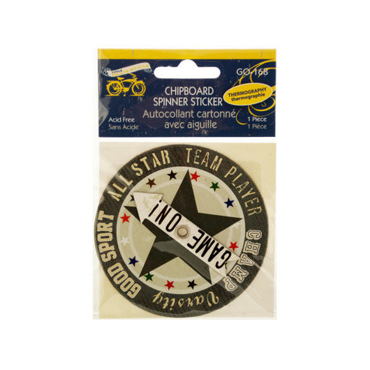 Game On Chipboard Spinner Sticker