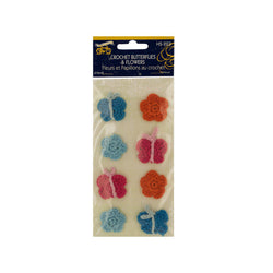 Crochet Butterflies & Flowers Craft Embellishments