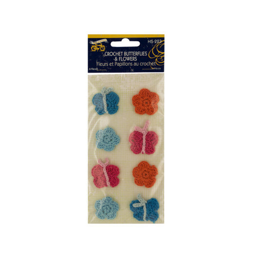 Crochet Butterflies & Flowers Craft Embellishments