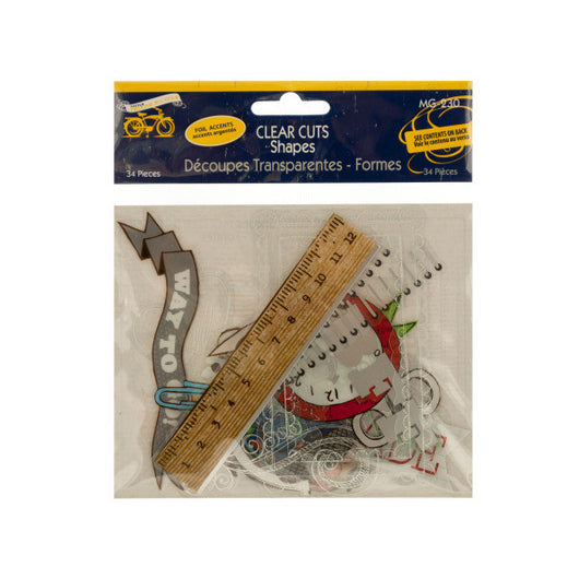 Clear Cuts School Shapes With Foil Accents