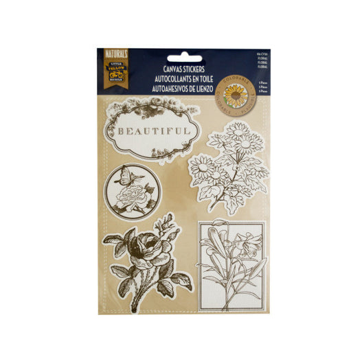 Colorable Floral Canvas Stickers