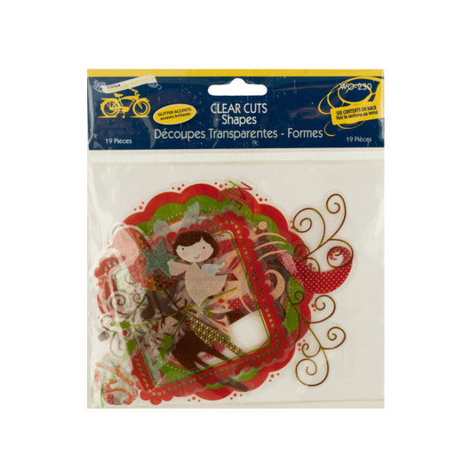 Clear Cuts Winter Holiday Shapes With Glitter Accents