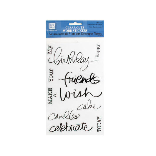 Birthday Clear Cuts Word Stickers