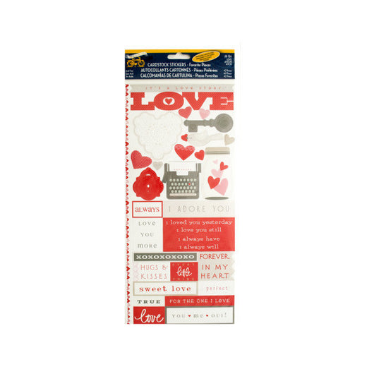 Love Story Cardstock Stickers With Embossed Accents